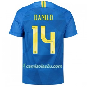 Camisolas de Futebol Brasil Danilo 14 Equipamento Alternativa Copa do Mundo 2018 Manga Curta